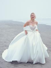 22SV561 Ivory/Silver Accent Gown With Natural Illusion front