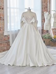 22SV561B01 Ivory/Silver Accent Gown With Natural Illusion front