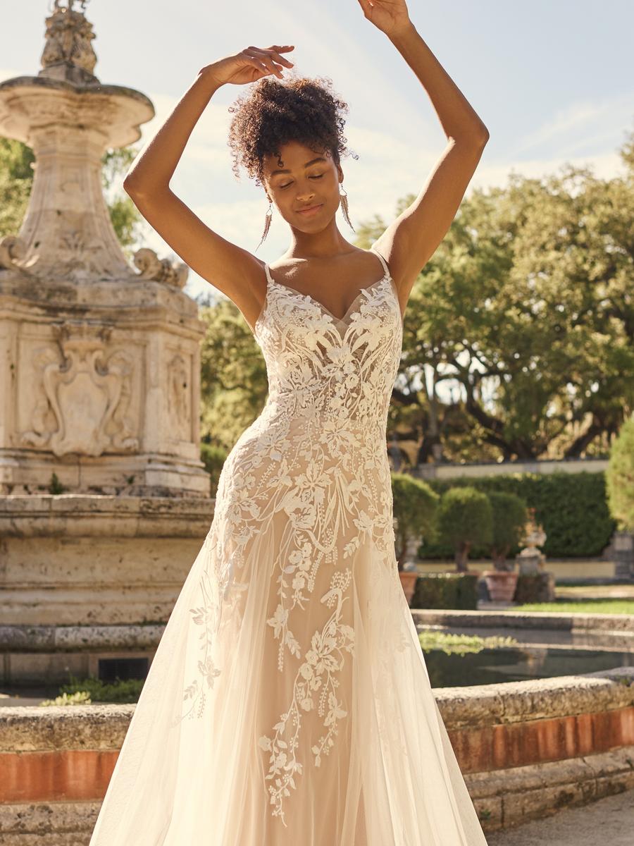 maggie sottero light gold wedding dress Gold Wedding Dresses for the Luxe Bride