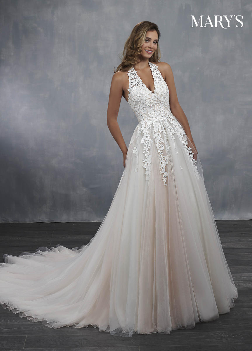 cascading lace gown