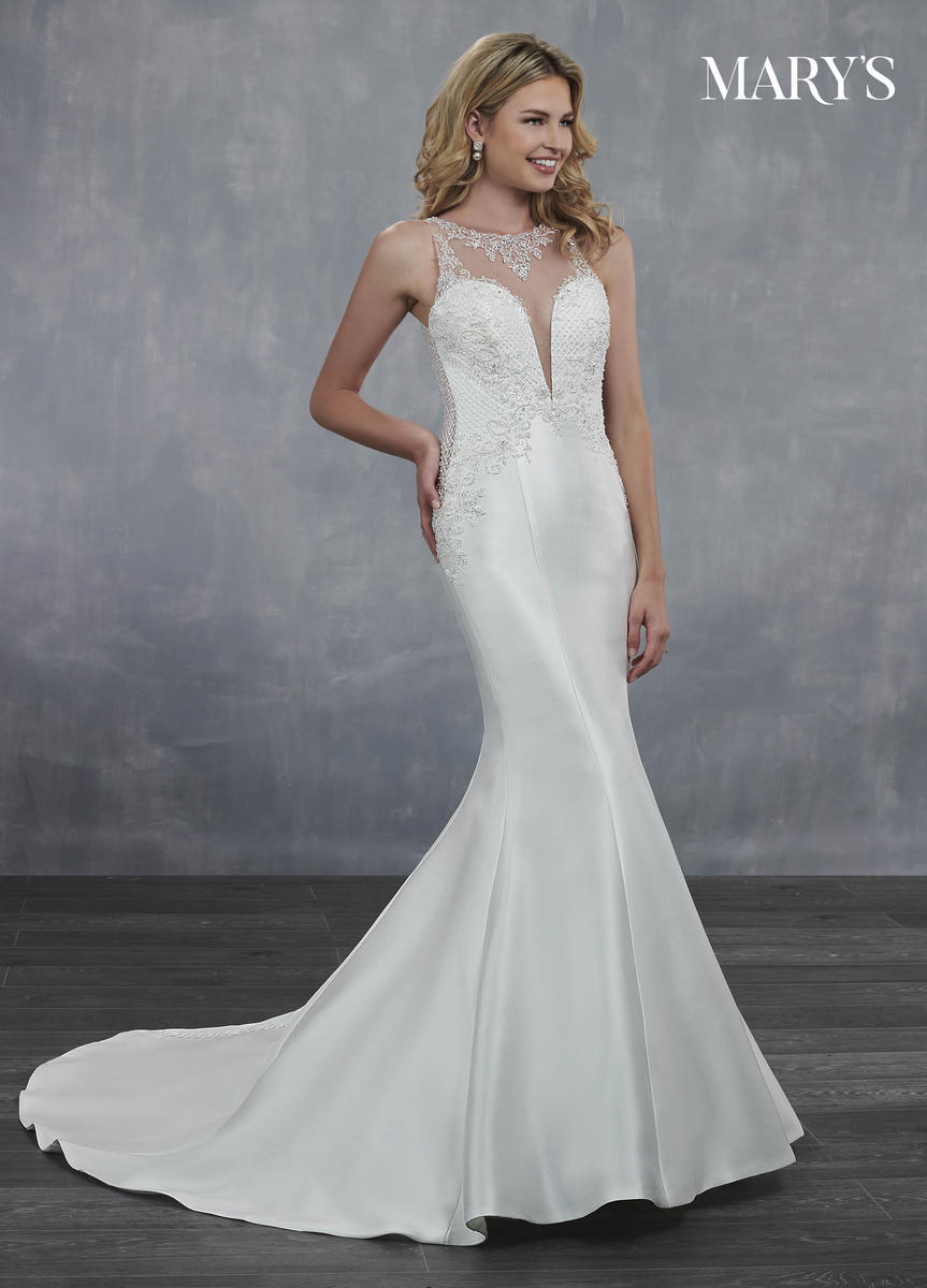 mb bride homecoming dresses Puff Sleeves Wedding Gown by Mary's Bridal MB4133