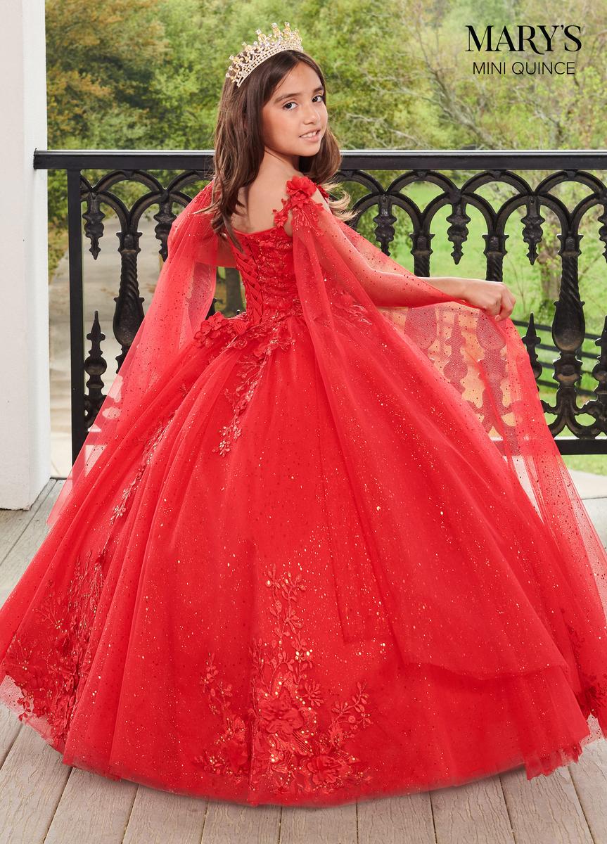 light red quince dress Crystal Long Sleeve Red Quince Dresses Off Shoulder Pearls Wedding Dress US4 / Same as Picture