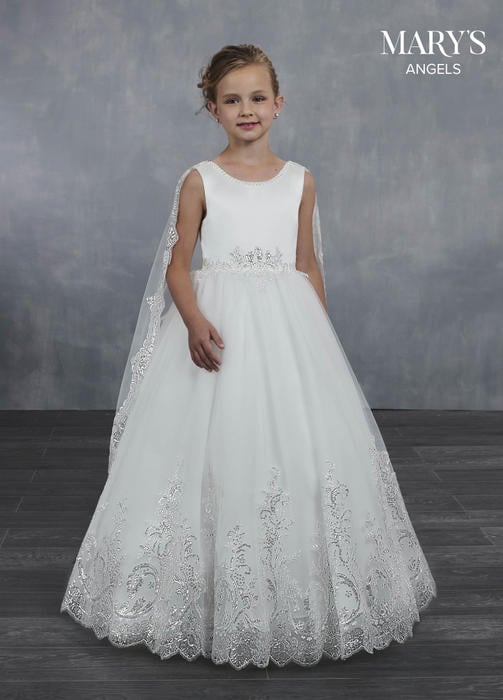Marys Bridal - Tulle Embroidered Dress with Embroidered Cape MB9046