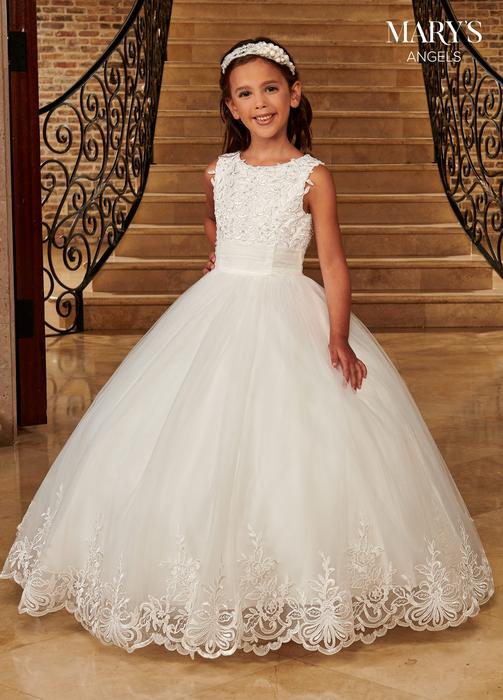 Marys Bridal - Sleeveless Tulle Lace Applique Flower Girl Dress MB9084