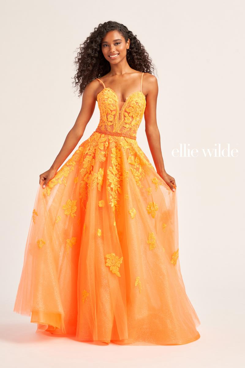 Ellie Wilde EW35016 - Strawberry Tulle & Organza Prom Dress