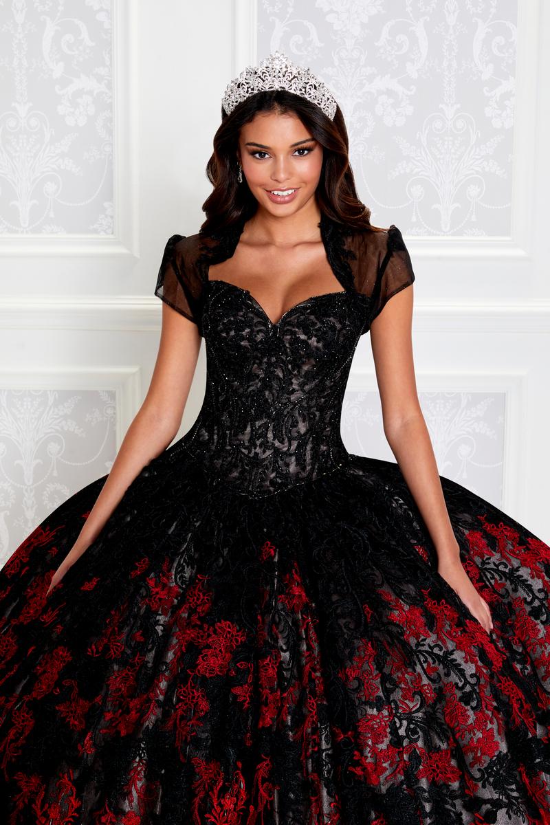 black and red 15 dress PR12275 Princesa Quinceaera Dress Black/Red / 00