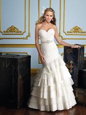 6723 Ivory  Beaded Sash Colors: White front