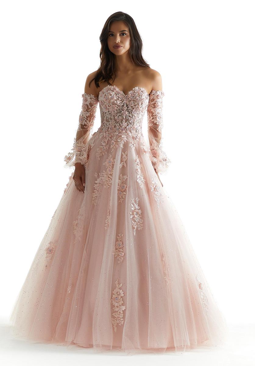Big Sheer Neck Puffy Prom Dress with Cap Sleeves, Fairy Tale Lace Dress  with Beading N1644 – Simibridaldresses