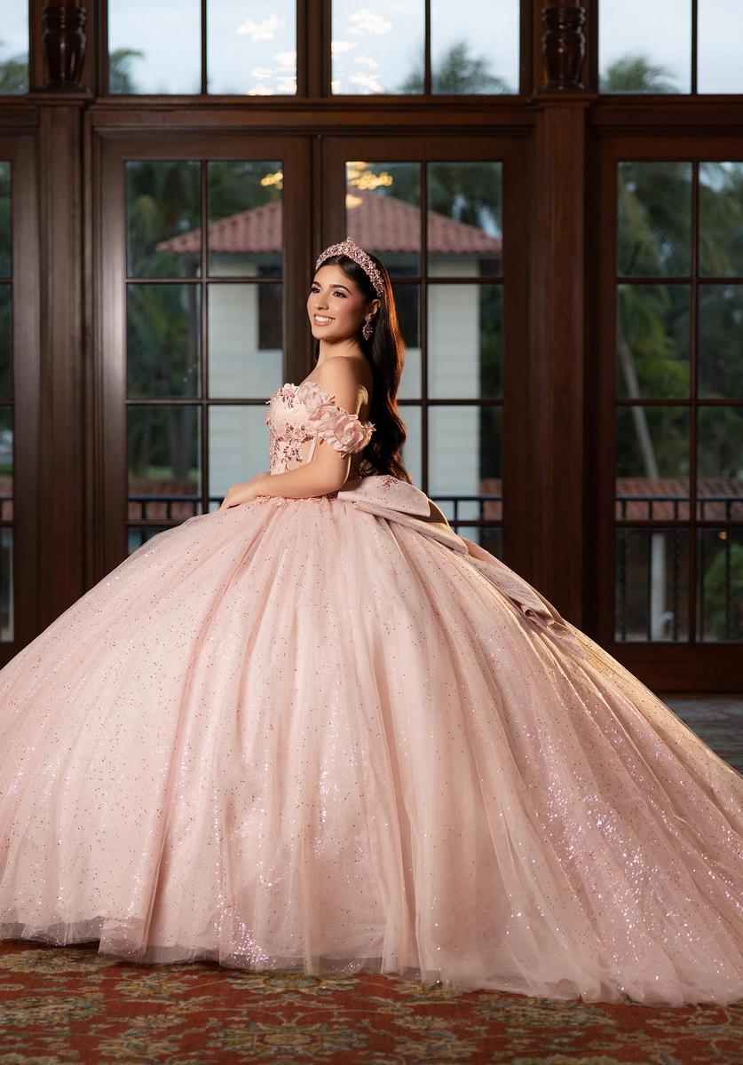 morilee rose gold quinceanera dresses Mori Lee 89357 Detachable Cape Off The Shoulder Quinceanera Gown