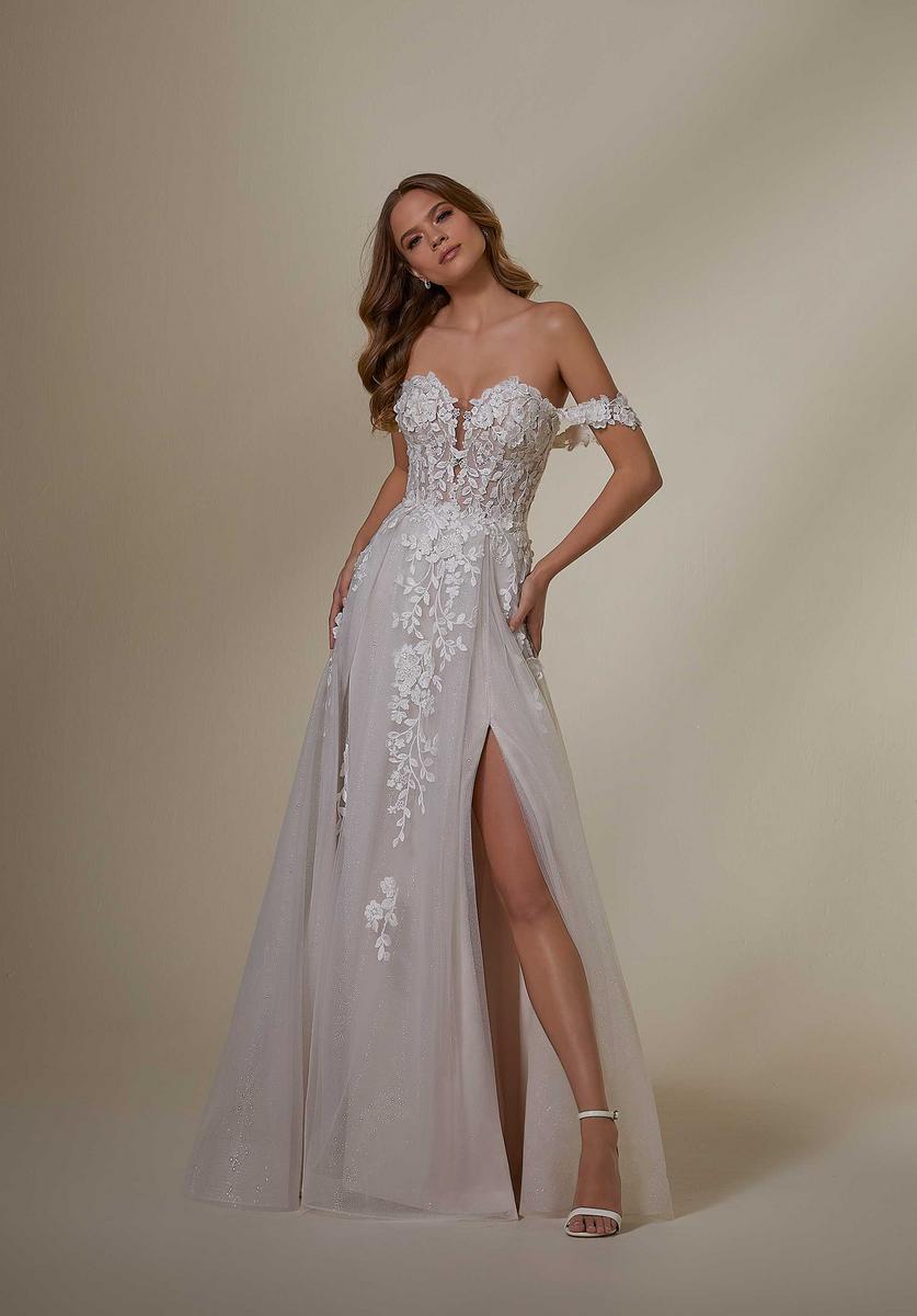 Morilee 2550 Magnolia Off-the-Shoulder Floral Lace A-Line Wedding