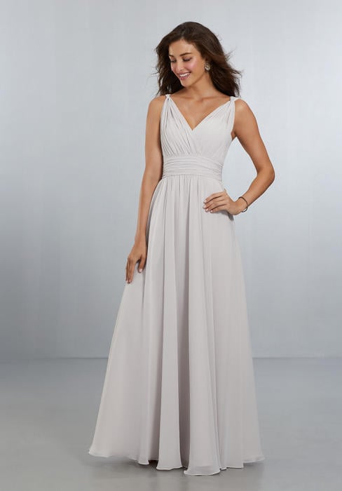 Morilee - V-Neck Chiffon Bridesmaid Gown