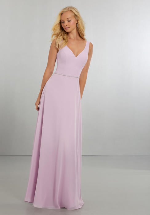 Morilee - V-Neck Chiffon Bridesmaid Gown
