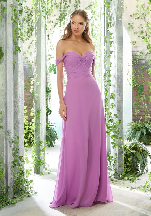 Morilee - Off-Shoulder Ruched Bodice Bridesmaid Gown
