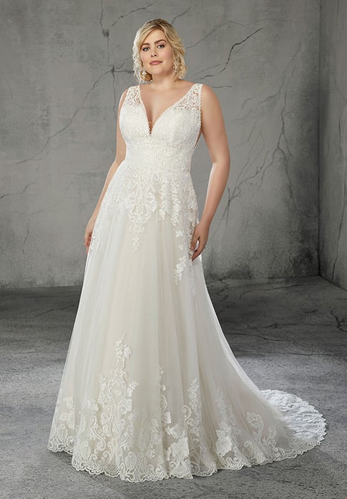 Morilee - V-Neck Lace Bridal Gown