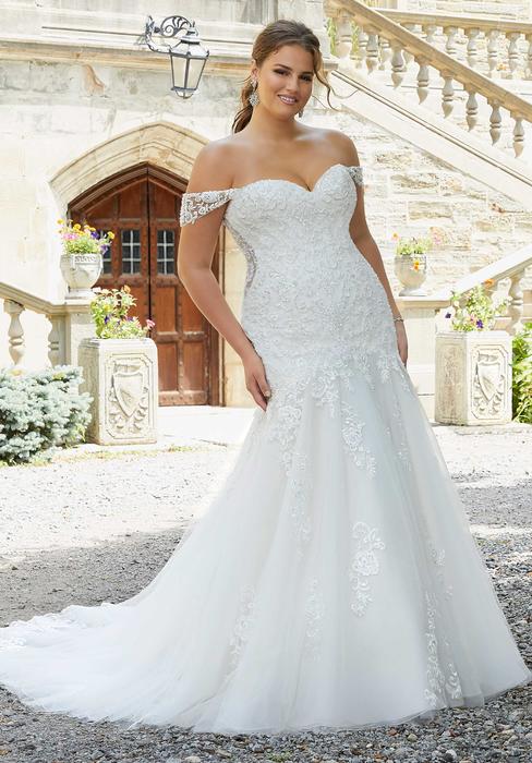 Morilee - Beaded Bridal Off-Shoulder Fit & Flare Gown 3289