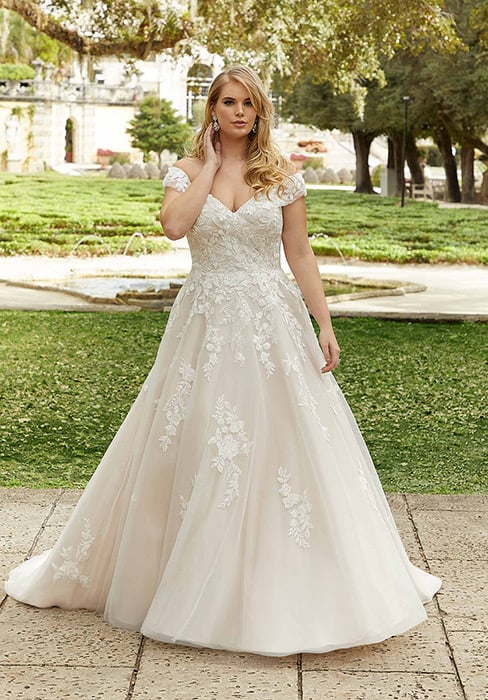 Morilee - Off the Shoulder Emboridered Ball Gown
