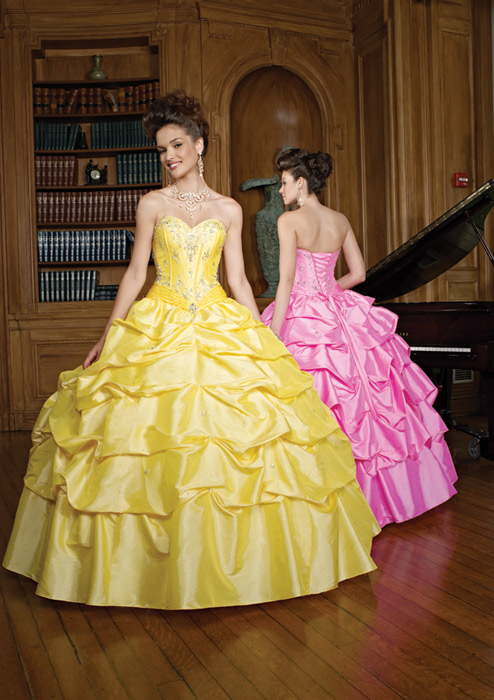 Morilee - Embellished Corset Taffeta Ball Gown w/ Bolero