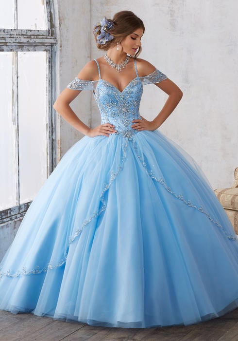 Morilee - Beaded Tulle Cold Shoulder Ball Gown 89135