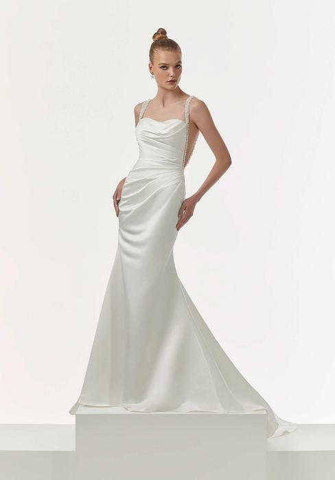 Chic and glamorous, our Nadine designer wedding dress glows in luxe satin. The s 1229