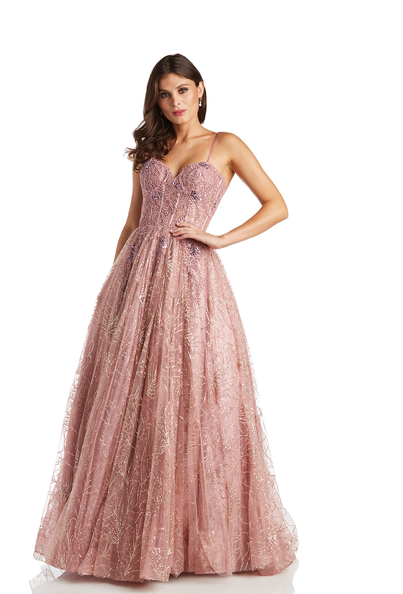 chinese dress ladies Ellie Wilde EW36083 A Line Lace Long Formal Prom Dress main image 1
