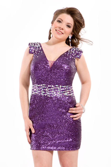 Party Time Plus Size Short Prom 6406