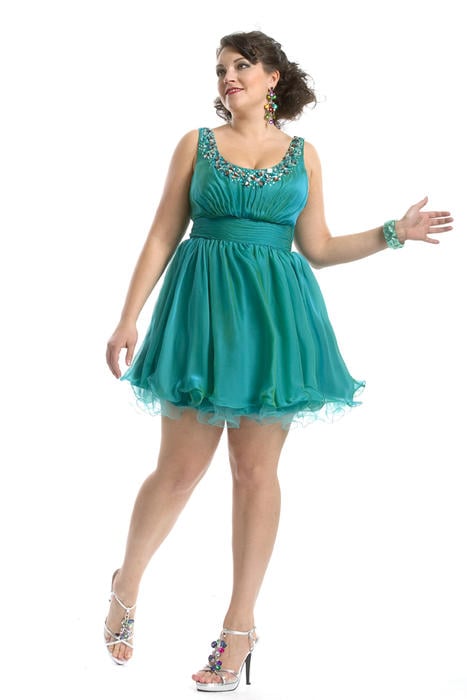 Party Time Plus Size Short Prom 6964