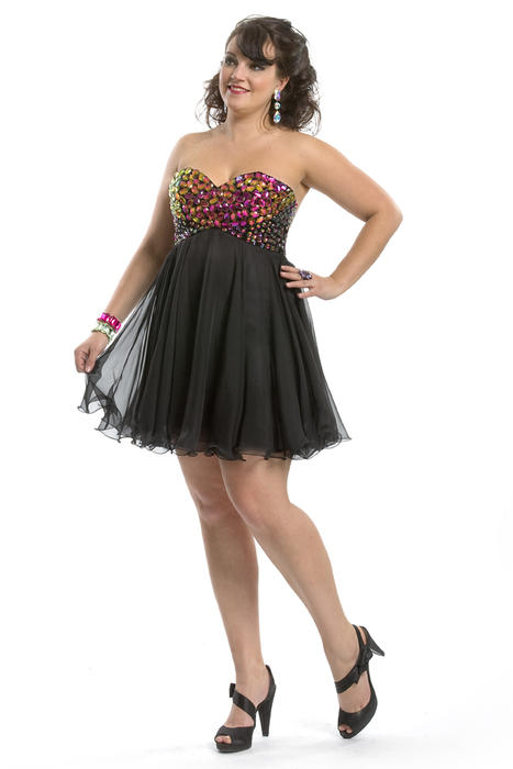Party Time Plus Size Short Prom 6966