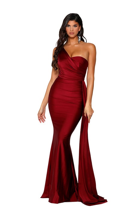 Portia and Scarlett - Fitted Stretch Jersey Gown One Shoulder