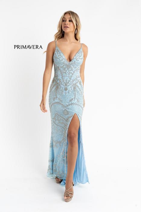Primavera Couture - Beaded Low Back Gown with Slit