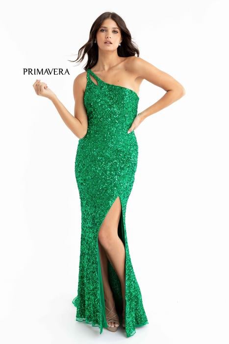 Primavera Couture - One Shoulder Beaded Gown 3761