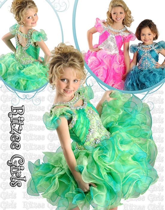 Ritzee Girls Short Cupcake Pageant Dress B419