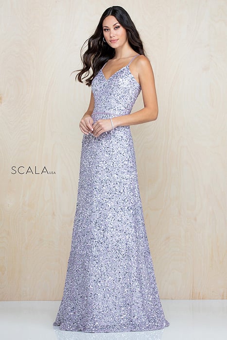 Scala - Sequin A-line Gown 60109