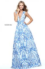 51014 Blue/Ivory Print front