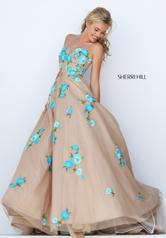 50203 Nude/Turquoise front