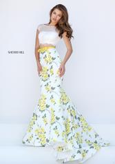 50421 Ivory/Yellow Print front
