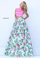 50448 Pink/Ivory Print front