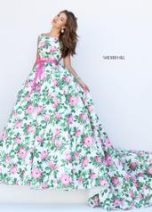 50484 Ivory/Pink/Green Print front