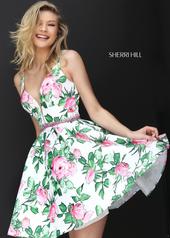 50498 Ivory/Pink/Green Print front