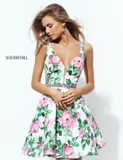 50498 Ivory/Pink/Green Print front