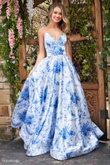 53886 Ivory/Blue Print front