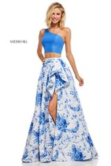 52617 Blue/Ivory Print front