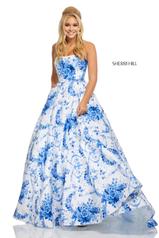 52620 Ivory/Blue Print front