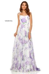 52636 Ivory/Lilac Print front