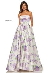 52723 Ivory/Lilac Print front