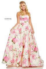 52723 Ivory/Pink Print front
