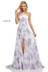 52727 Ivory/Lilac Print front