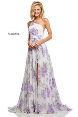 52727 Ivory/Lilac Print front