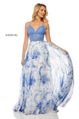 52858 Blue/Ivory Print front