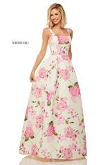52862 Ivory/Pink Print front