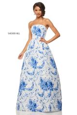 52864 Ivory/Blue Print front